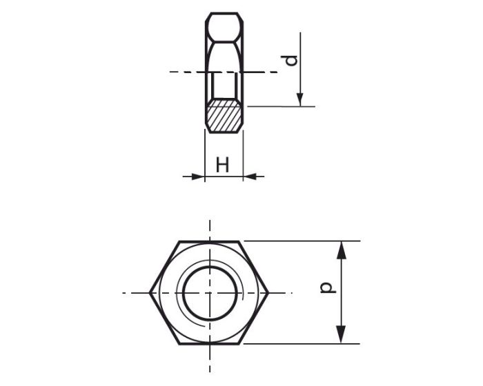 Ecrou hexagonal bas pas fin HM DIN439 inox