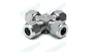 Double ring fittings equal crosses stainless steel 316L